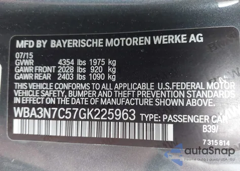 2016 BMW 428I из США, поврежденный, VIN WBA3N7C57GK225963